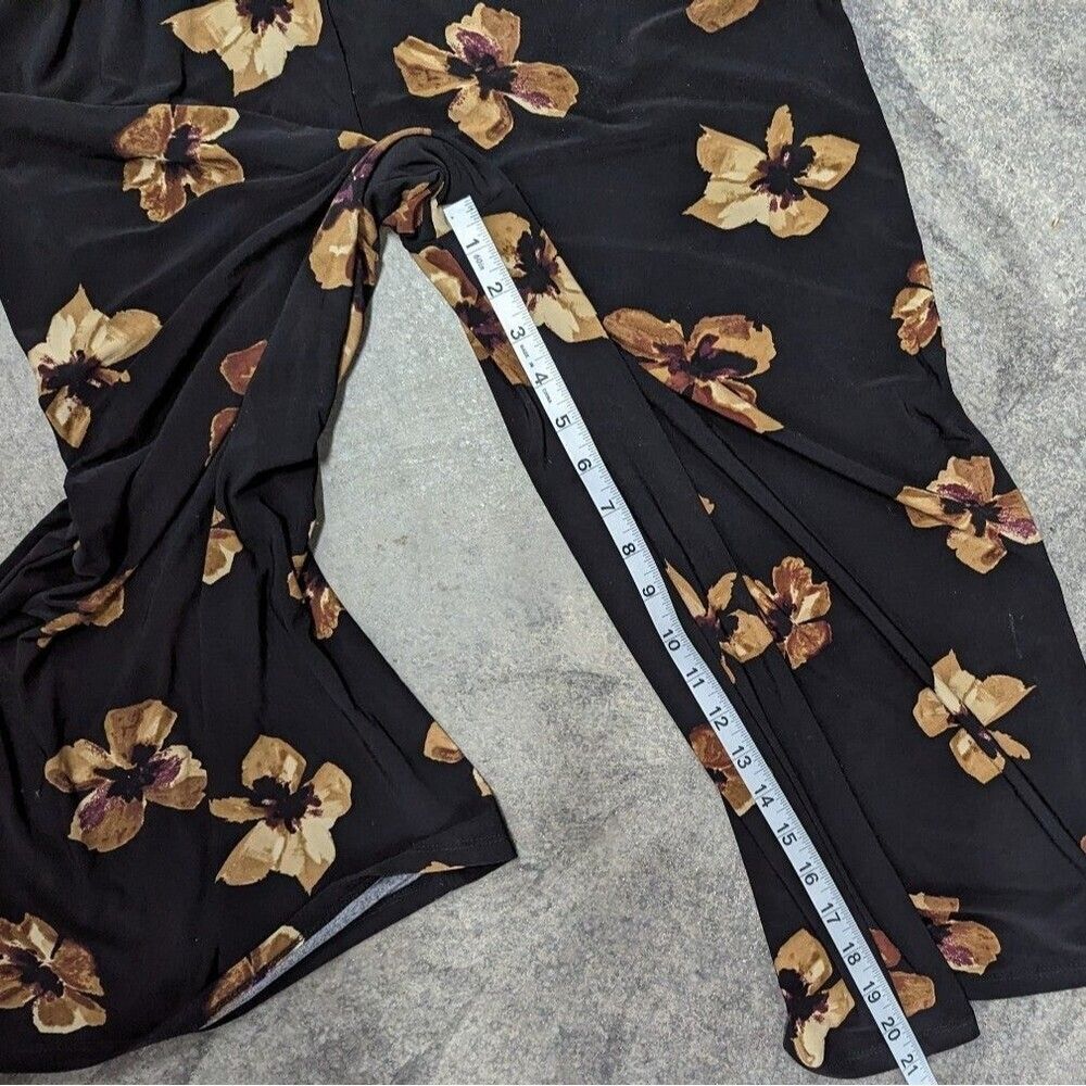 Black with Gold Floral Print Culotte Jumpsuit - Tommy Hilfiger Size 8 - Picture 8 of 8